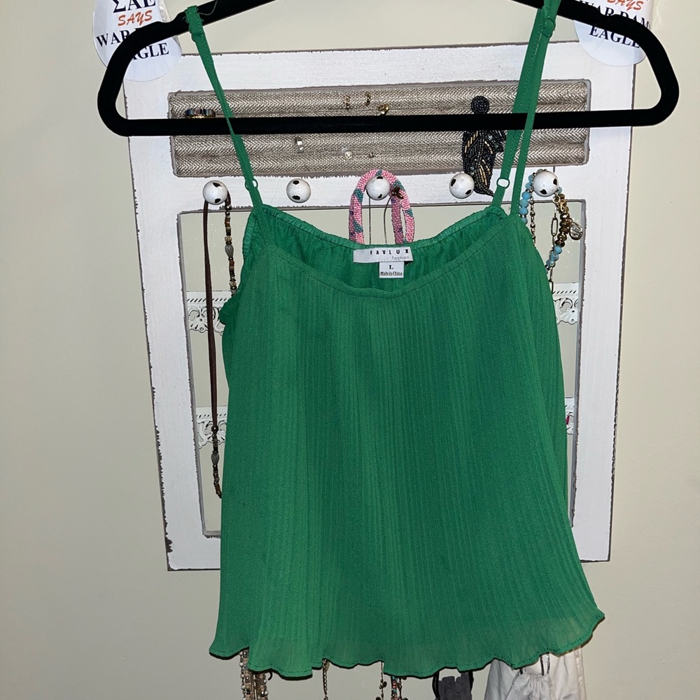 Crinkle tank top